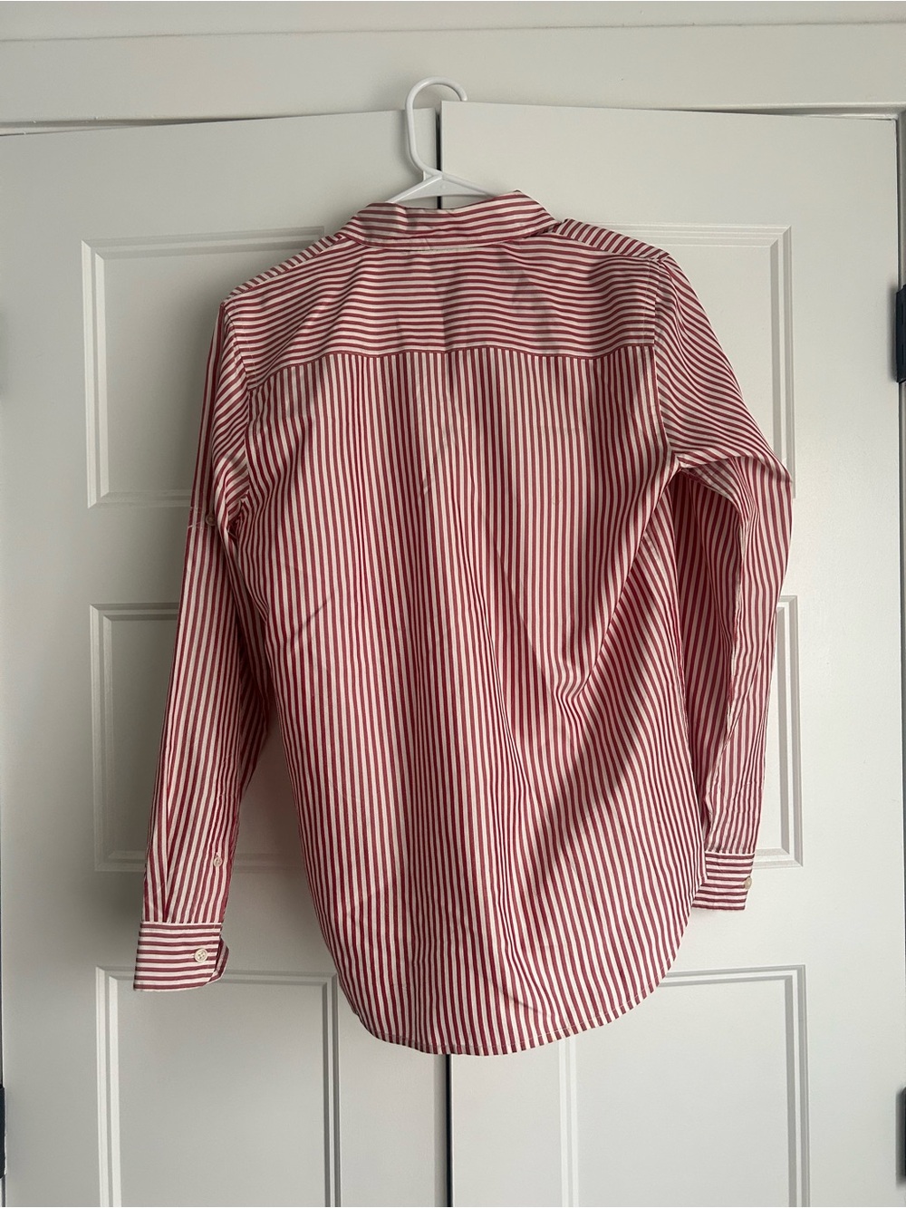 Lauren Ralph Lauren Red and White Striped Button-Down Shirt - Picture 3 of 5